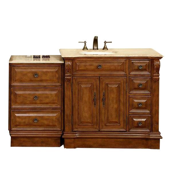 Silkroad 58" Transitional Single Sink Bathroom Vanity Vanity Silkroad Exclusive 