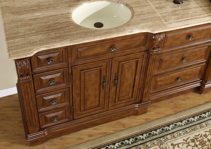 Silkroad 95" Transitional Double Sink Bathroom Vanity Vanity Silkroad Exclusive 