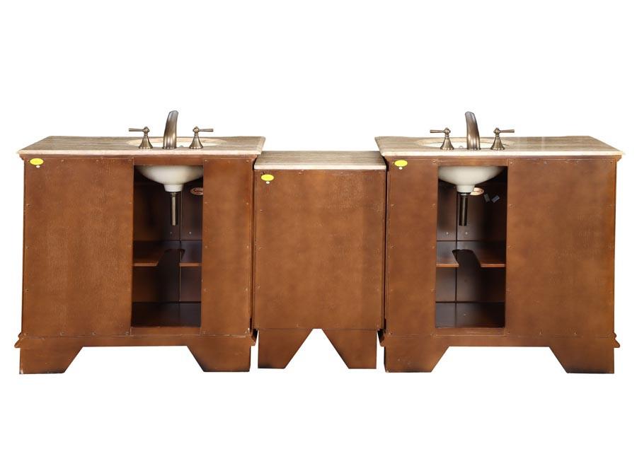 Silkroad 95" Transitional Double Sink Bathroom Vanity Vanity Silkroad Exclusive 