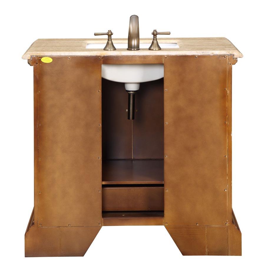 Silkroad 38.75" Transitional Single Sink Bathroom Vanity Vanity Silkroad Exclusive 