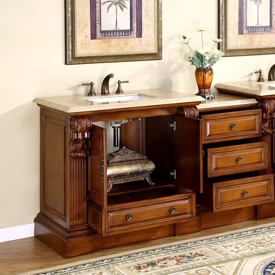 Silkroad 58" Transitional Single Sink Bathroom Vanity Vanity Silkroad Exclusive 