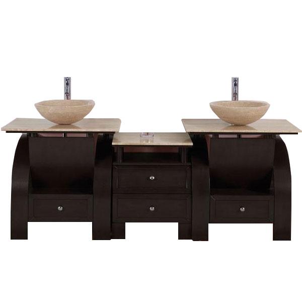 Silkroad 77" Modern Double Sink Bathroom Vanity Vanity Silkroad Exclusive 