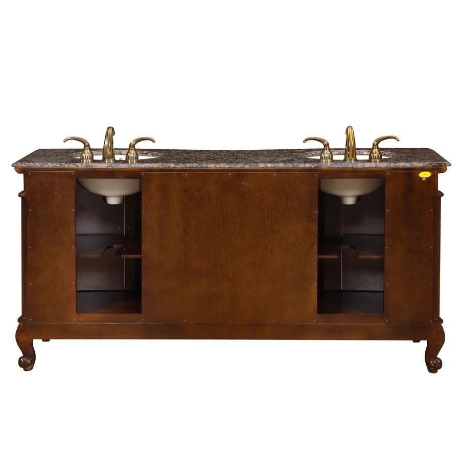 Silkroad 72" Traditional Double Sink Bathroom Vanity Vanity Silkroad Exclusive 
