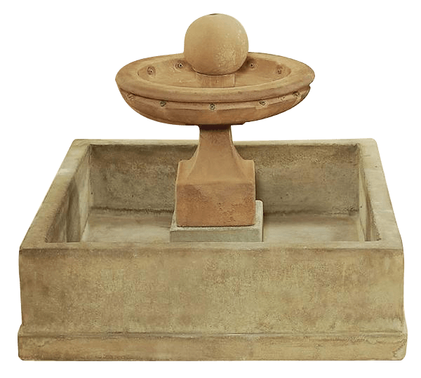 Hampton One Tier Outdoor Cast Stone Garden Fountain Fountain Tuscan 