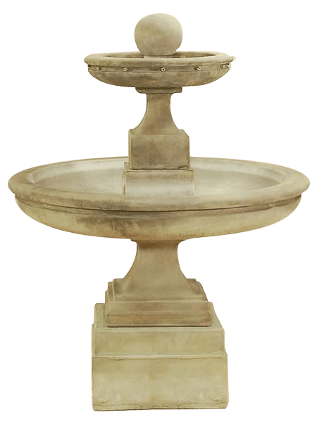 Hampton Two Tier Outdoor Cast Stone Garden Fountain Short Fountain Tuscan 