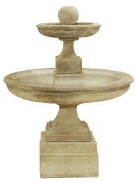 Thumbnail for Hampton Two Tier Outdoor Cast Stone Garden Fountain Short Fountain Tuscan 