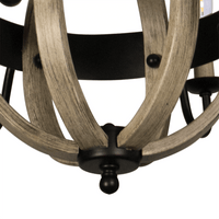 Thumbnail for Denali 6 Light Chandelier Tear Drop (Circled) Steel Frame with Wooden Pattern | Dining Room, Entryway, and Decorative Foyer Home Décor Chandeliers Canyon Home 