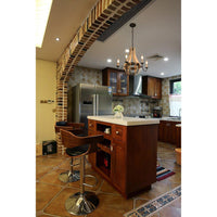 Thumbnail for Denali 6 Light Chandelier Tear Drop (Circled) Steel Frame with Wooden Pattern | Dining Room, Entryway, and Decorative Foyer Home Décor Chandeliers Canyon Home 