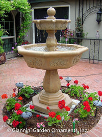 Thumbnail for Uva Two Tier Cast Stone Outdoor Water Fountain Fountain Tuscan 