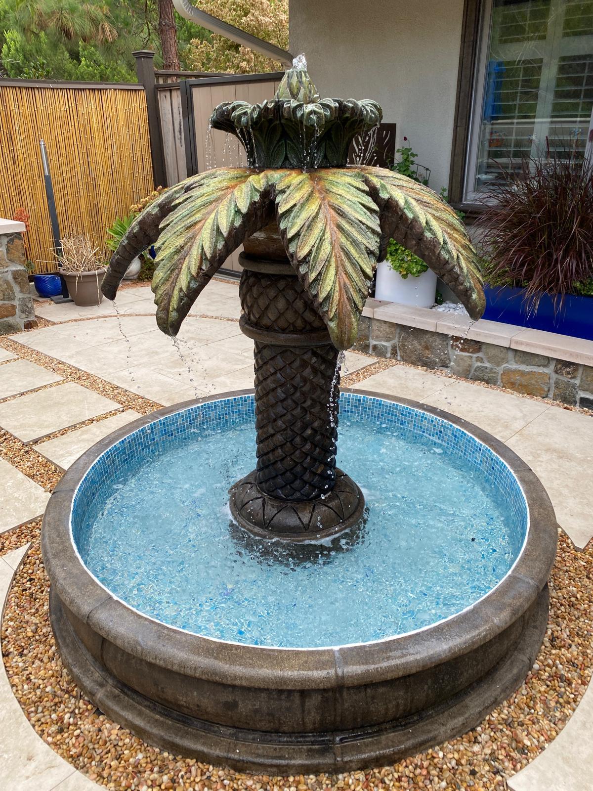 Palm Springs Cast Stone Outdoor Garden Fountain Fountain Tuscan 