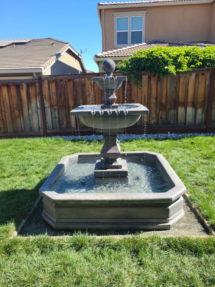 Solara Quadra Pond Outdoor Cast Stone Garden Fountain Fountain Tuscan 