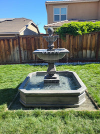 Thumbnail for Solara Quadra Pond Outdoor Cast Stone Garden Fountain Fountain Tuscan 