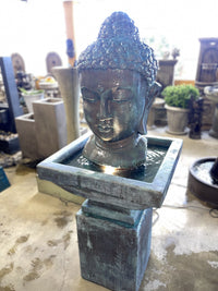 Thumbnail for Meditation Buddha Outdoor Cast Stone Garden Fountain-Tall Fountain Tuscan 