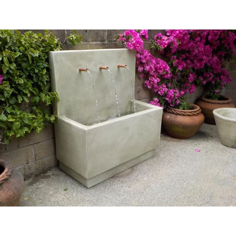 Tribus Outdoor Cast Stone Garden Wall Fountain Fountain Tuscan 