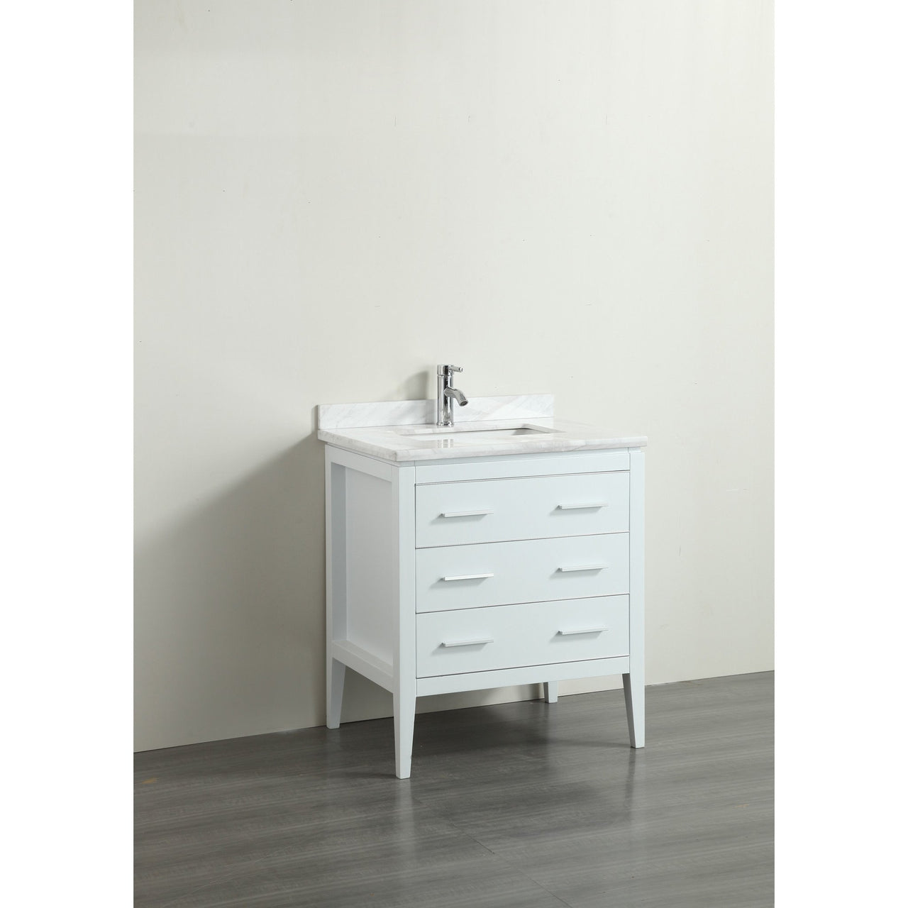 Eviva Clay 30" Bathroom Vanity w/ White Jazz Marble Counter-top Soft Close Door Vanity Eviva 