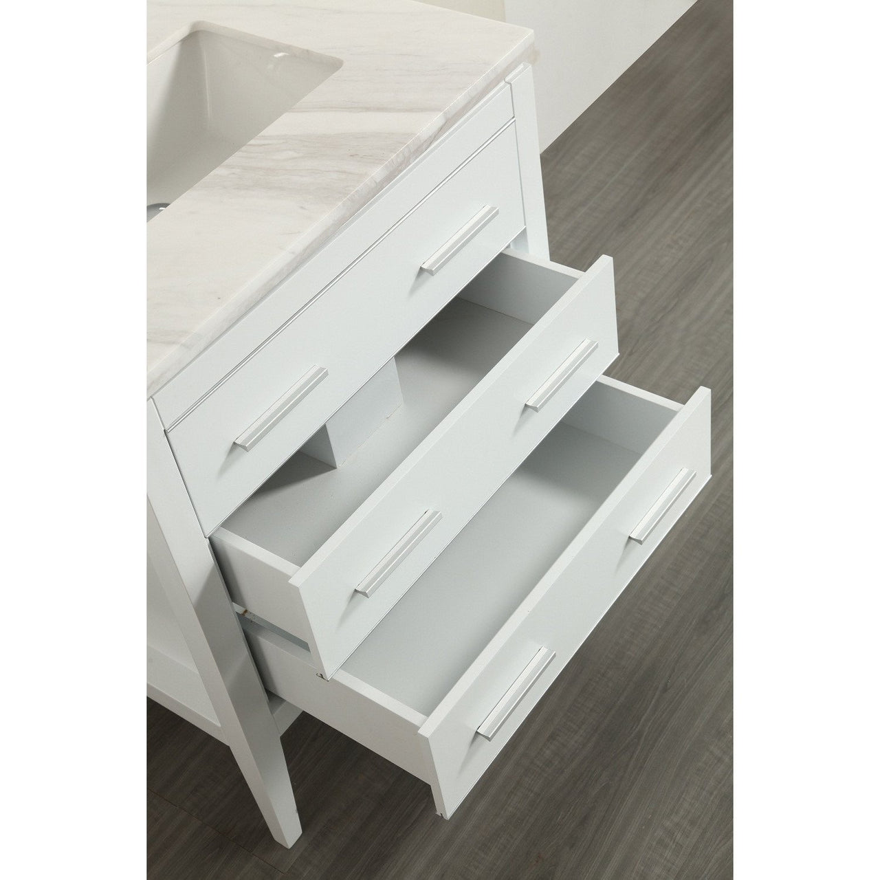 Eviva Clay 30" Bathroom Vanity w/ White Jazz Marble Counter-top Soft Close Door Vanity Eviva 