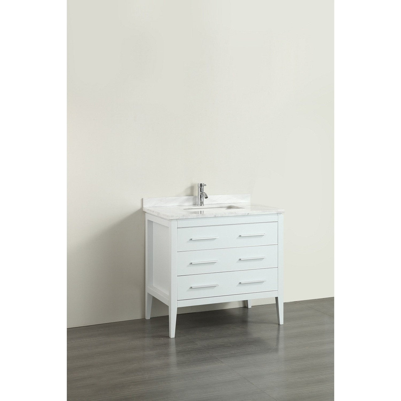 Eviva Clay 36-inch White Bathroom Vanity with White Undermount Porcelain Sink Vanity Eviva 