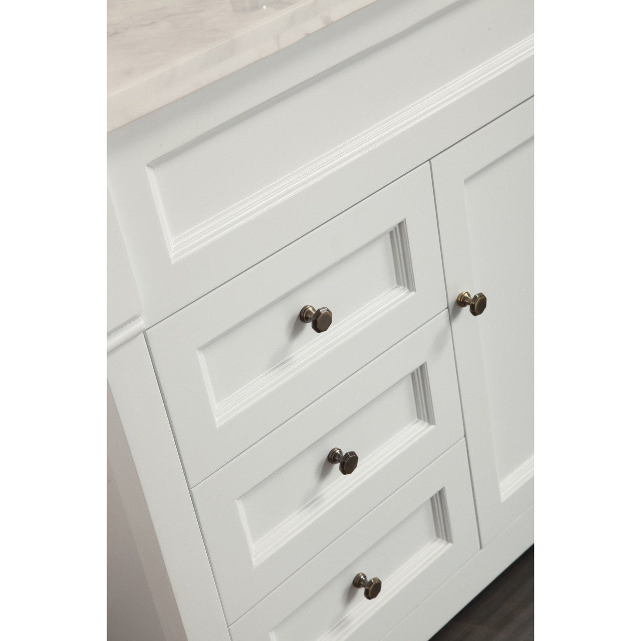 Eviva Tim 48" White Vanity with White Carrera Counter-top & Porcelain Sink Vanity Eviva 