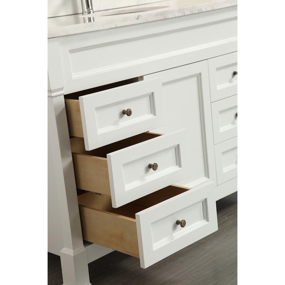 Eviva Tim 48" White Vanity with White Carrera Counter-top & Porcelain Sink Vanity Eviva 