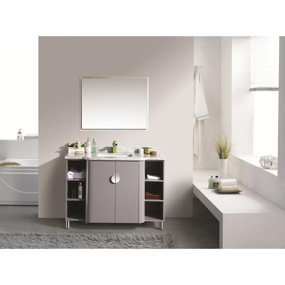 Eviva Plus Vienna 48" Satin Luxuries Grey Modern Vanity With White Carrera Marble Top & Porcelain Sink Vanity Eviva 