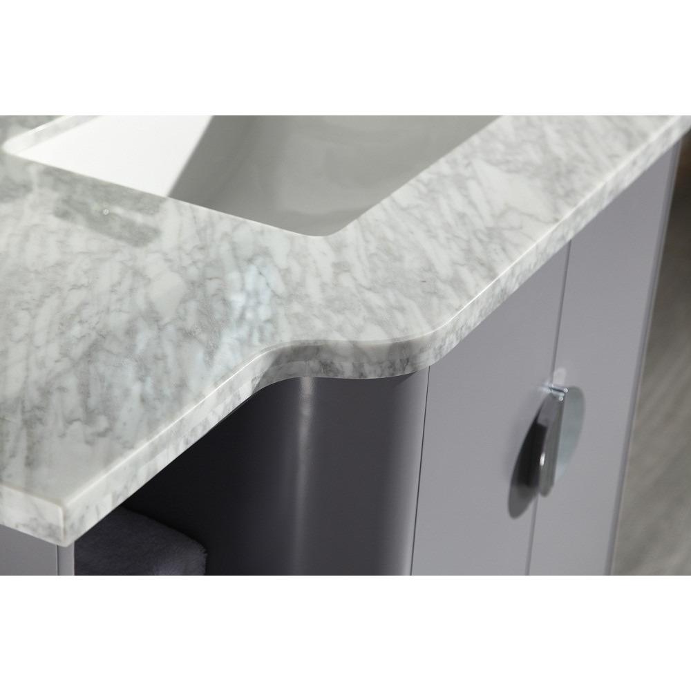 Eviva Plus Vienna 48" Satin Luxuries Grey Modern Vanity With White Carrera Marble Top & Porcelain Sink Vanity Eviva 