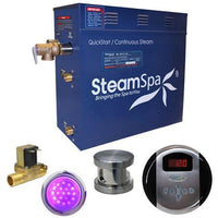 Thumbnail for SteamSpa Indulgence 9 KW QuickStart Acu-Steam Bath Generator Package with Built-in Auto Drain in Brushed Nickel Steam Generators SteamSpa 