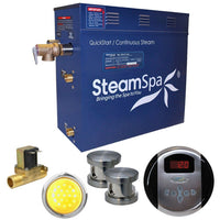 Thumbnail for SteamSpa Indulgence 12 KW QuickStart Acu-Steam Bath Generator Package with Built-in Auto Drain in Brushed Nickel Steam Generators SteamSpa 