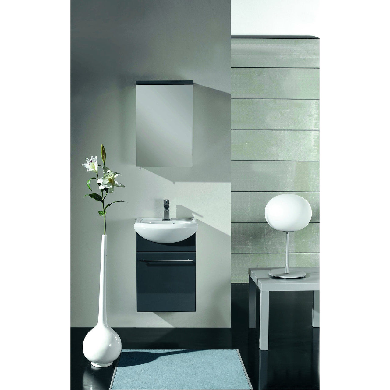 Eviva Venti Infinity 18" Wall Mount Grey Modern Vanity with White Integrated Porcelain Sink Vanity Eviva 