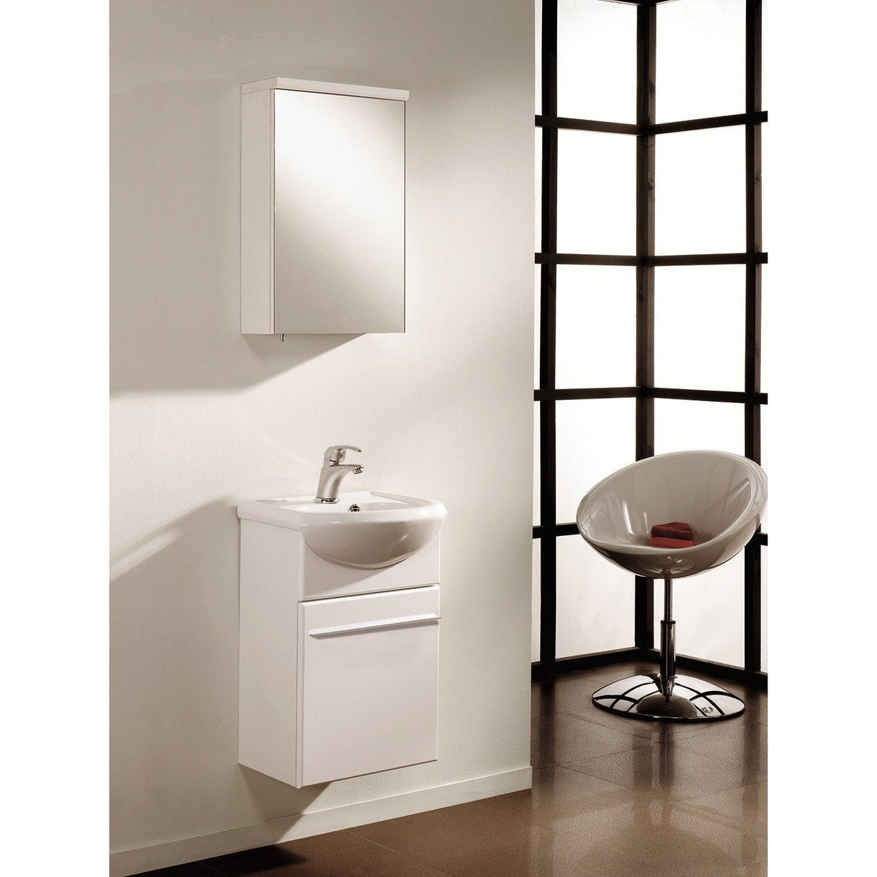 Eviva Venti 18" Wall Mount White Modern Vanity with White Integrated Porcelain Sink Vanity Eviva 