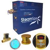 SteamSpa Indulgence 7.5 KW QuickStart Acu-Steam Bath Generator Package with Built-in Auto Drain in Polished Gold Steam Generators SteamSpa 