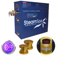Thumbnail for SteamSpa Indulgence 10.5 KW QuickStart Acu-Steam Bath Generator Package in Polished Gold Steam Generators SteamSpa 