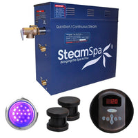 Thumbnail for SteamSpa Indulgence 10.5 KW QuickStart Acu-Steam Bath Generator Package with Built-in Auto Drain in Oil Rubbed Bronze Steam Generators SteamSpa 
