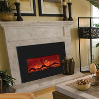 Thumbnail for Amantii Large Insert w/ blk gls surround, log set and ice of media Electric Fireplace Amantii 