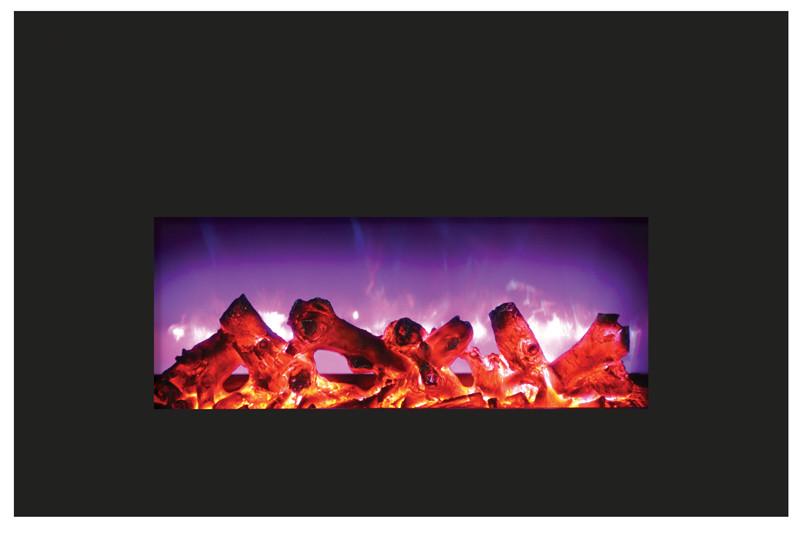 Amantii Small Insert w/ blk gls surround, log set and 3 colors of media Electric Fireplace Amantii 