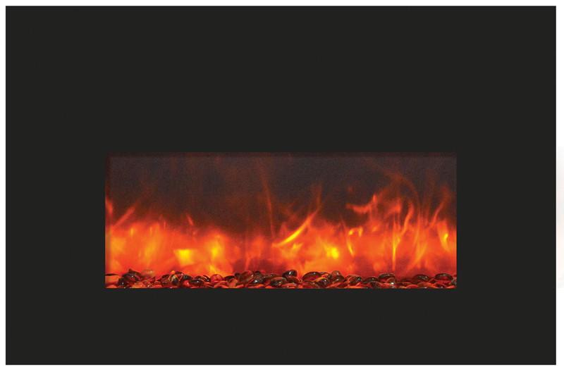 Amantii Small Insert w/ blk gls surround, log set and ice of media Electric Fireplace Amantii 