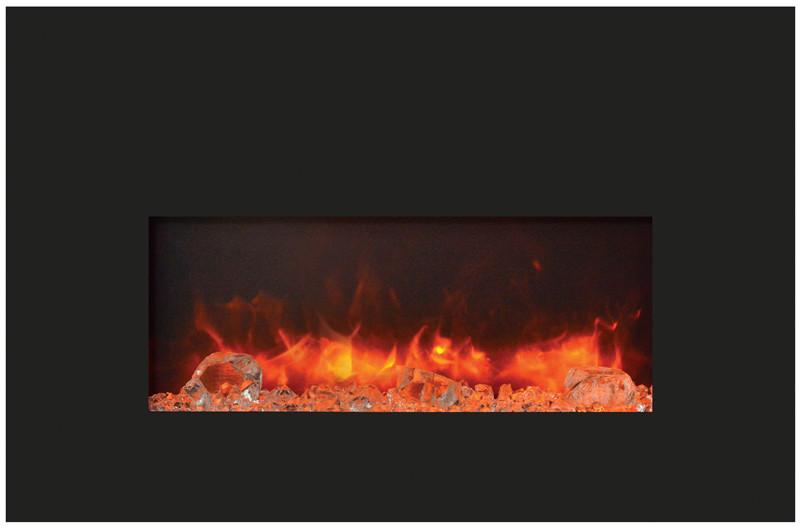 Amantii Small Insert w/ blk gls surround, log set and 3 colors of media Electric Fireplace Amantii 
