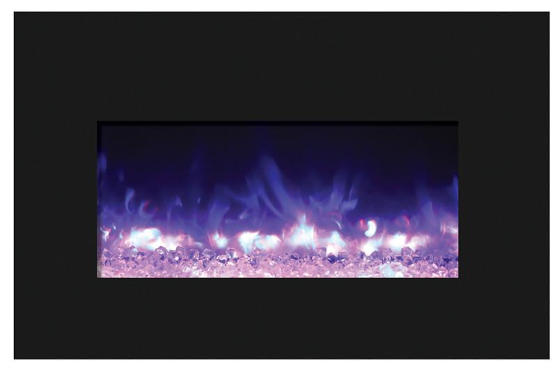 Amantii Medium Insert w/ blk gls surround, log set and ice of media Electric Fireplace Amantii 
