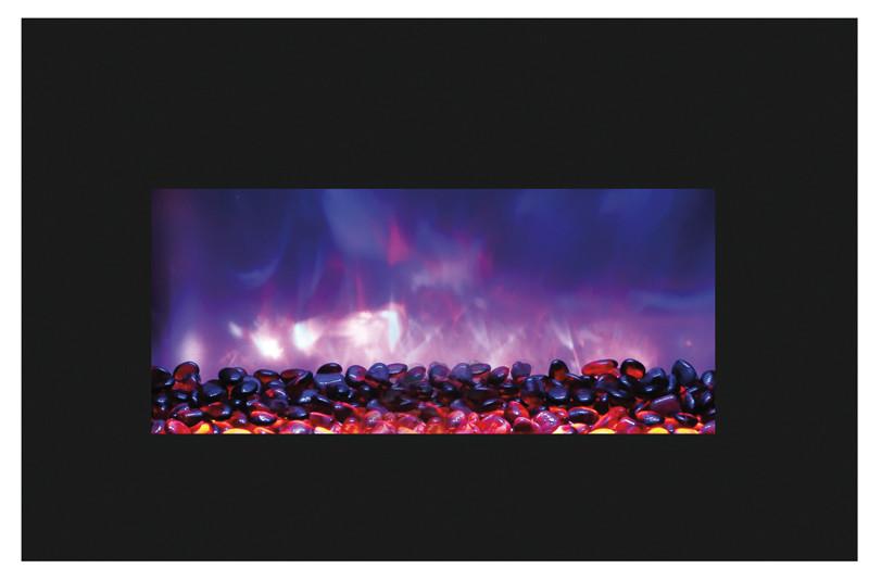 Amantii Medium Insert w/ blk gls surround, log set and ice of media Electric Fireplace Amantii 