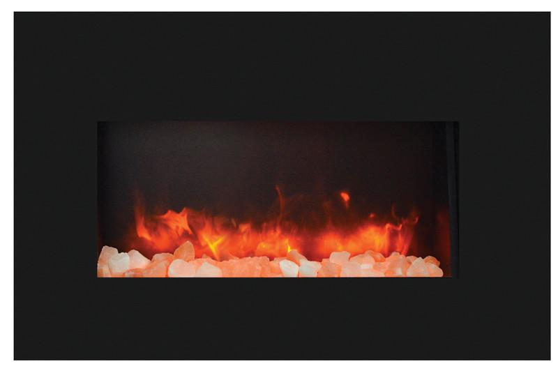 Amantii Medium Insert w/ blk gls surround, log set and ice of media Electric Fireplace Amantii 