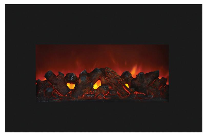Amantii Medium Insert w/ blk gls surround, log set and ice of media Electric Fireplace Amantii 