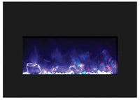 Thumbnail for Amantii Large Insert w/ blk gls surround, log set and 3 colors of media Electric Fireplace Amantii 