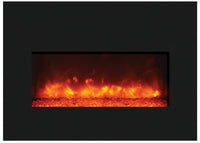 Thumbnail for Amantii Large Insert w/ blk gls surround, log set and 3 colors of media Electric Fireplace Amantii 