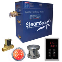 Thumbnail for SteamSpa Indulgence 7.5 KW QuickStart Acu-Steam Bath Generator Package with Built-in Auto Drain in Brushed Nickel Steam Generators SteamSpa 