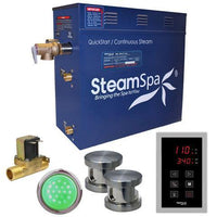 Thumbnail for SteamSpa Indulgence 12 KW QuickStart Acu-Steam Bath Generator Package with Built-in Auto Drain in Brushed Nickel Steam Generators SteamSpa 