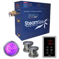 Thumbnail for SteamSpa Indulgence 10.5 KW QuickStart Acu-Steam Bath Generator Package in Brushed Nickel Steam Generators SteamSpa 