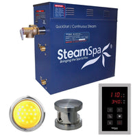 Thumbnail for SteamSpa Indulgence 4.5 KW QuickStart Acu-Steam Bath Generator Package in Brushed Nickel Steam Generators SteamSpa 