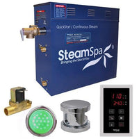 Thumbnail for SteamSpa Indulgence 4.5 KW QuickStart Acu-Steam Bath Generator Package with Built-in Auto Drain in Polished Chrome Steam Generators SteamSpa 