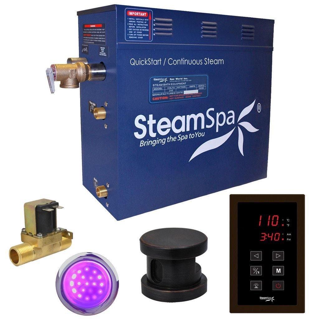 SteamSpa Indulgence 9 KW QuickStart Acu-Steam Bath Generator Package with Built-in Auto Drain in Oil Rubbed Bronze Steam Generators SteamSpa 