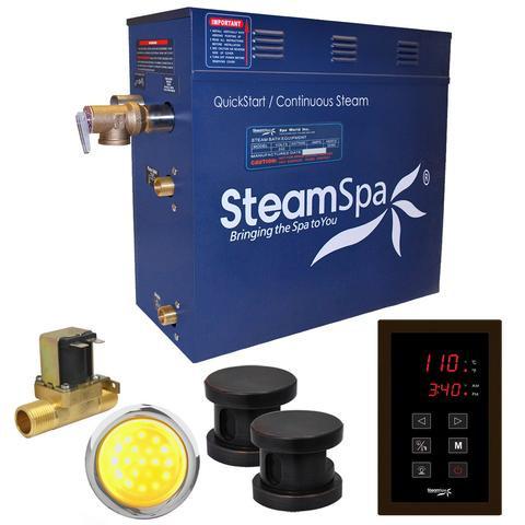 SteamSpa Indulgence 10.5 KW QuickStart Acu-Steam Bath Generator Package with Built-in Auto Drain in Oil Rubbed Bronze Steam Generators SteamSpa 