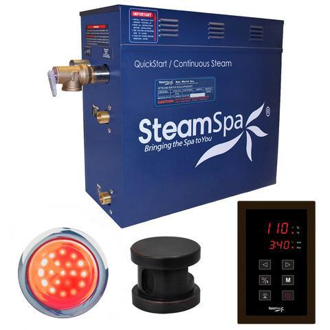 SteamSpa Indulgence 7.5 KW QuickStart Acu-Steam Bath Generator Package in Oil Rubbed Bronze Steam Generators SteamSpa 